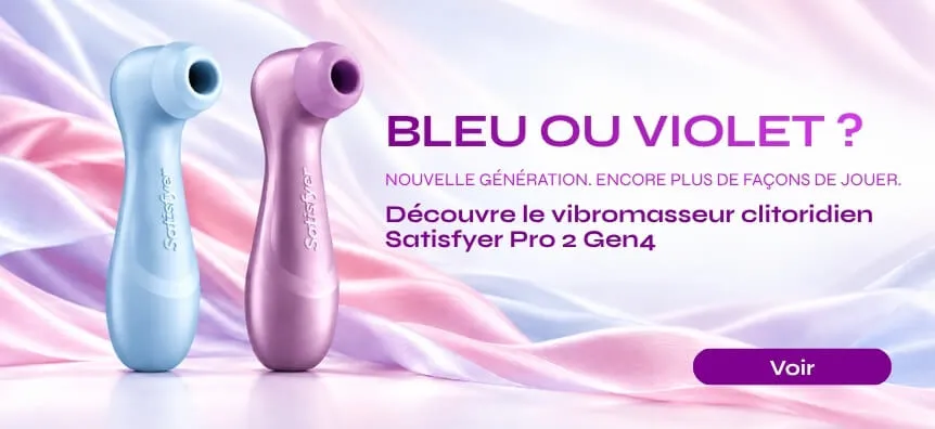 Bleu ou violet ? Découvre les nouveaux stimulateurs clitoridiens Satisfyer Pro 2 Gen4 sur Desirel.fr | Sex Shop France Desirel.fr