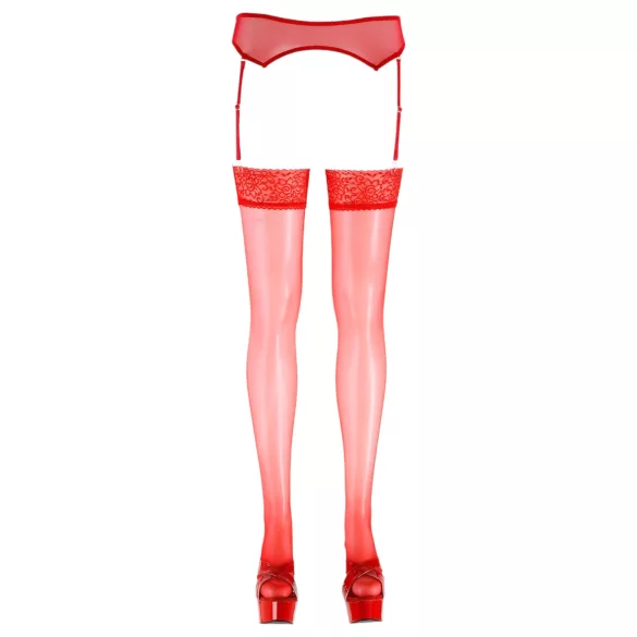 Cottelli - Bas autofixants en dentelle - Rouge