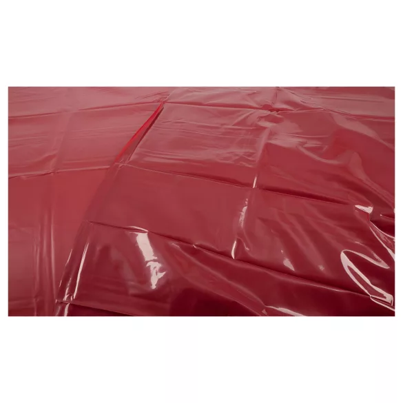 Drap laqué - drap housse imperméable effet laqué - 200x230cm - rouge