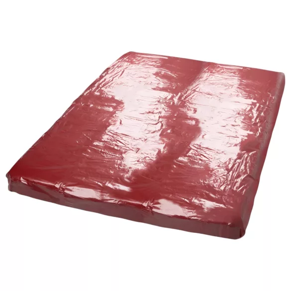 Drap laqué - drap housse imperméable effet laqué - 200x230cm - rouge