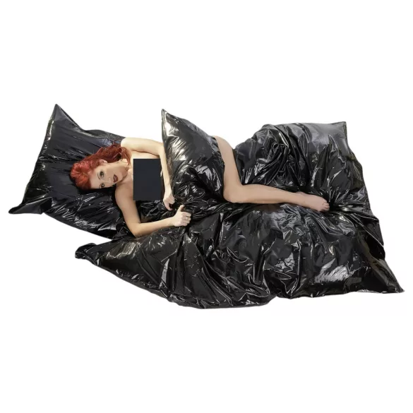 Vinyl - drap housse étanche pour sexe - noir - 135x200 cm