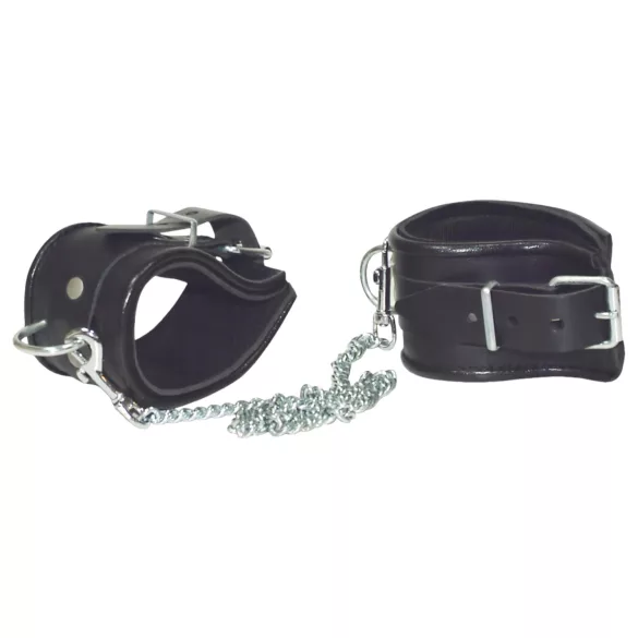 ZADO - menottes de cheville cuir noir