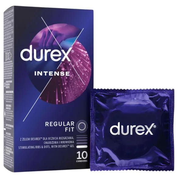 Durex Intense - préservatif nervuré et à picots - boîte de 10