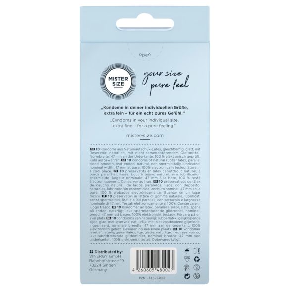 Mister Size - préservatif fin - 47mm - boîte de 10