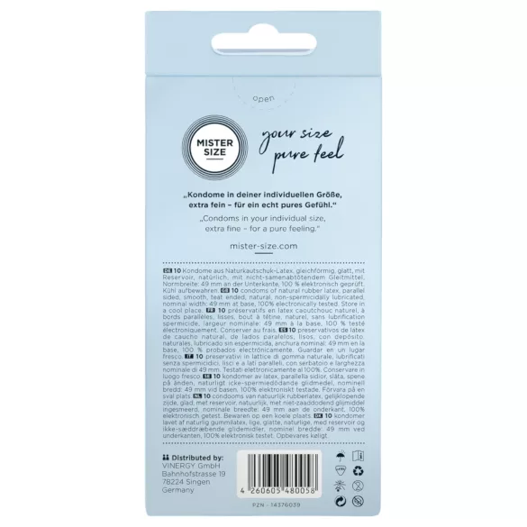 Mister Size - préservatif fin - 49 mm - boîte de 10