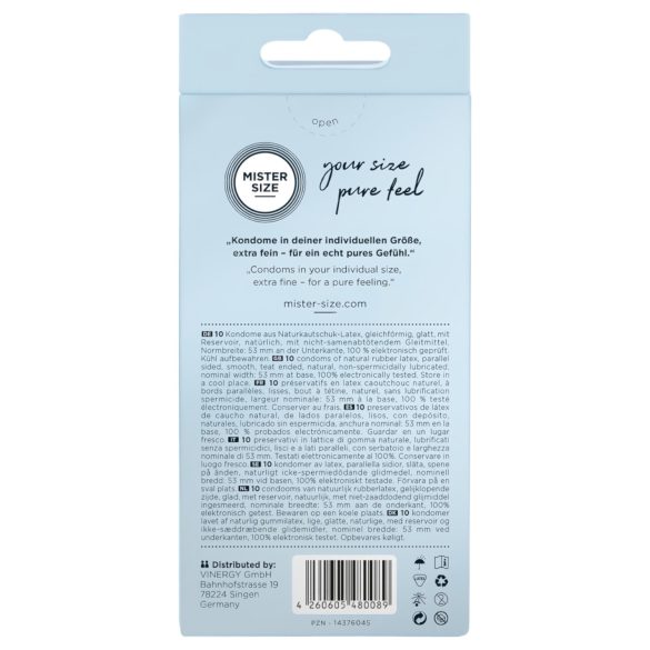 Mister Size - préservatif fin - 53mm - boîte de 10