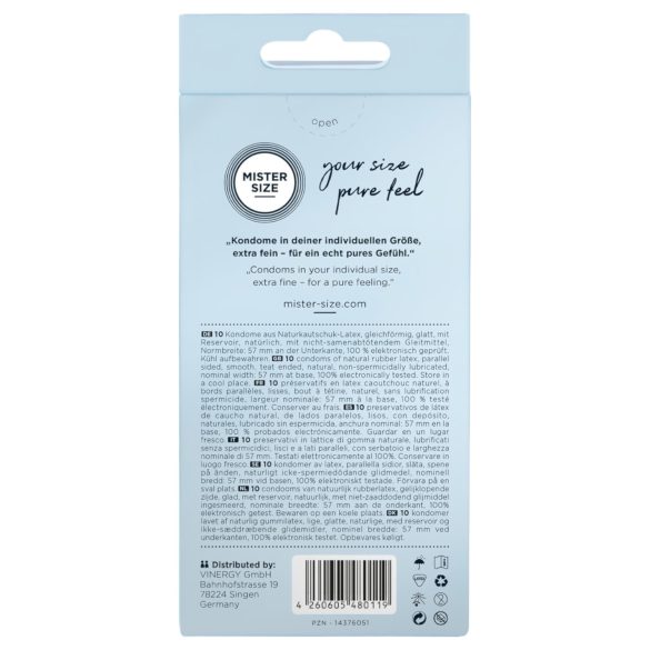 Mister Size - préservatif fin - 57mm - boîte de 10