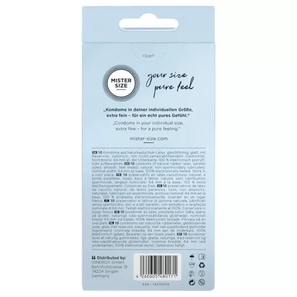 Mister Size - préservatif fin - grande taille 64mm - boîte de 10