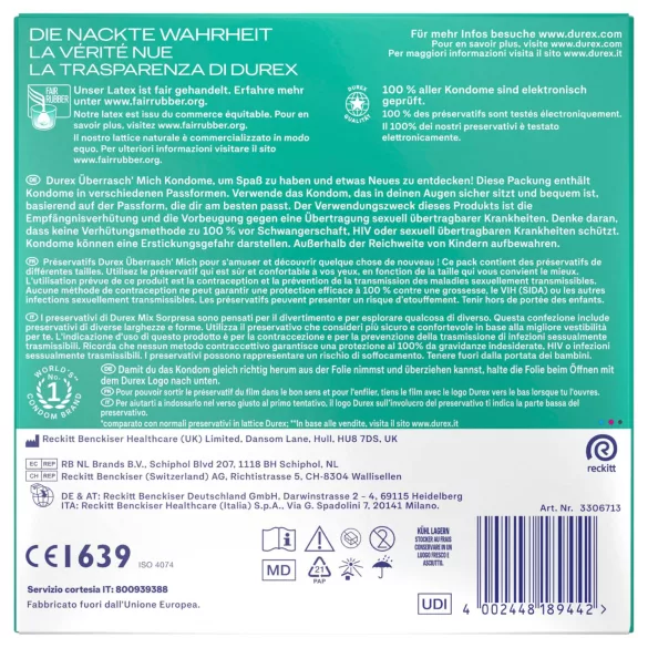 Durex Surprise Me - préservatifs assortis - boîte de 30