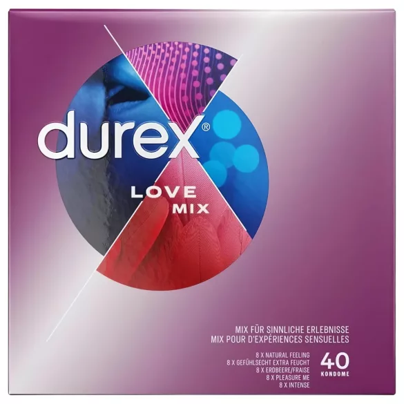 Durex Love Mix - préservatifs assortis - boîte de 40