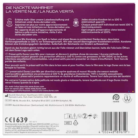 Durex Love Mix - préservatifs assortis - boîte de 40