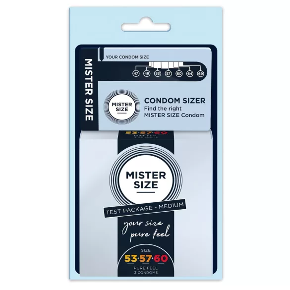 Mister Size - Préservatif échantillon avec mesureur pénis - 3 pièces