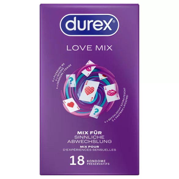 Durex Love Mix - préservatifs assortis - pack de 18