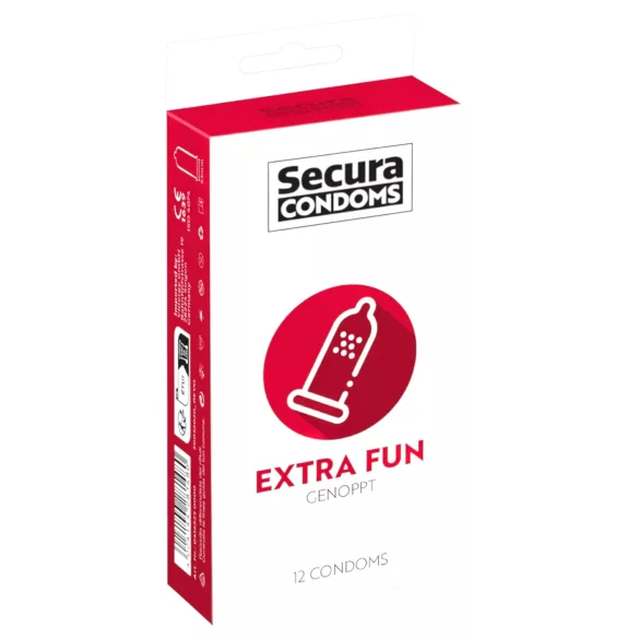 Secura Extra Fun - préservatif texturé - 53mm - boîte de 12