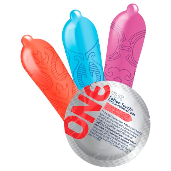 ONE - préservatif tattoo touch - motif tatouage - boîte de 12