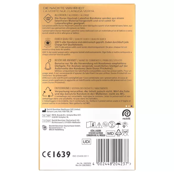 Durex Hautnah - préservatif sans latex - pack de 16
