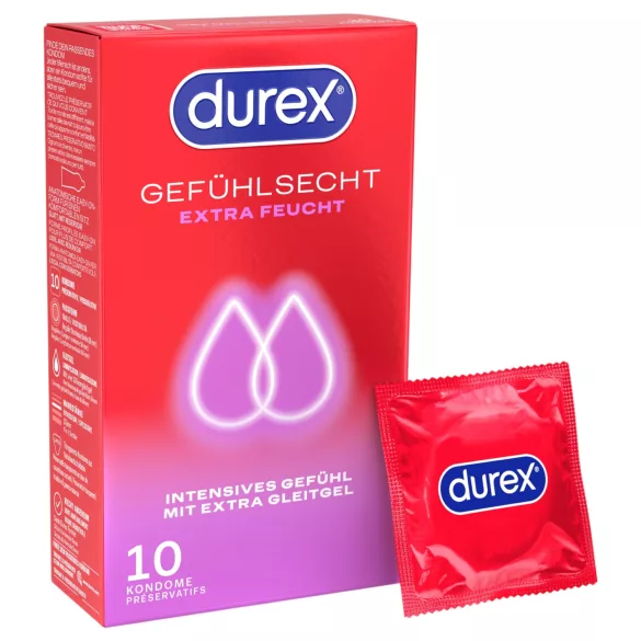 Durex - préservatifs extra lubrifiés (boîte de 10)
