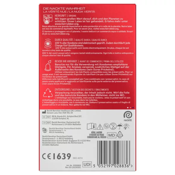 Durex - préservatifs extra lubrifiés (boîte de 10)