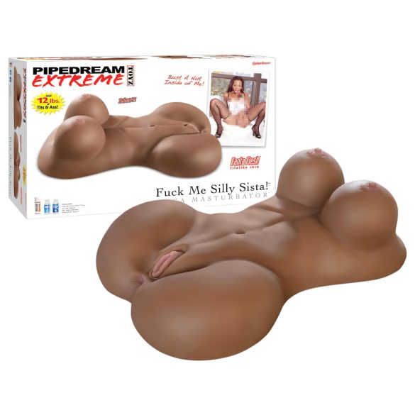 Fuck Me silly Sista - vagin en silicone réaliste - torse féminin brun