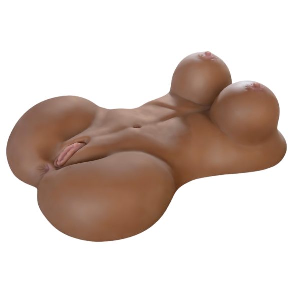 Fuck Me silly Sista - vagin en silicone réaliste - torse féminin brun