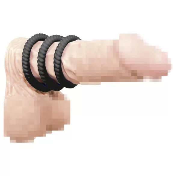 You2Toys - Anneaux péniens trio - silicone noir
