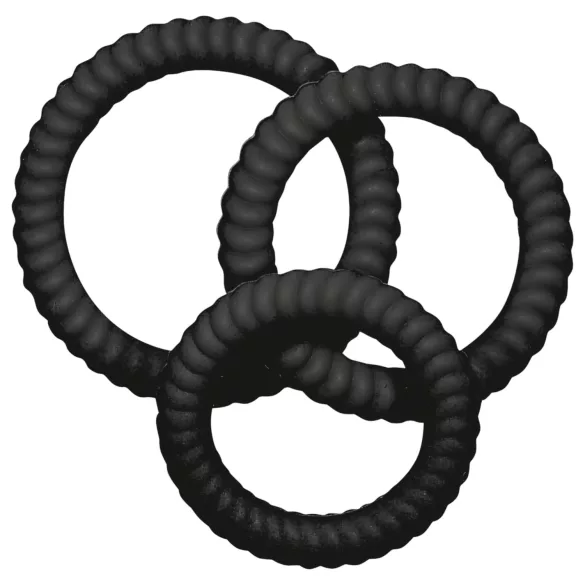 You2Toys - Anneaux péniens trio - silicone noir