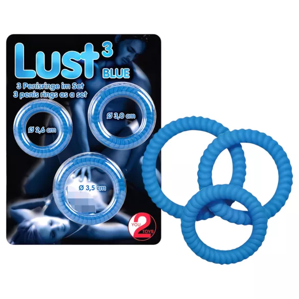 You2Toys - Anneau pénien triple - silicone bleu