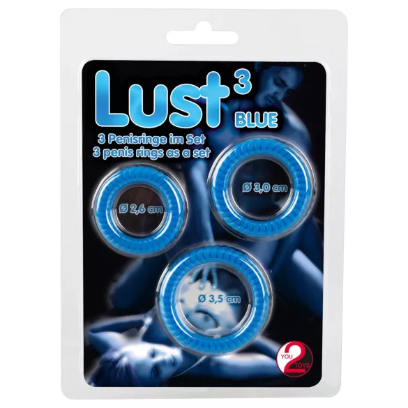You2Toys - Anneau pénien triple - silicone bleu