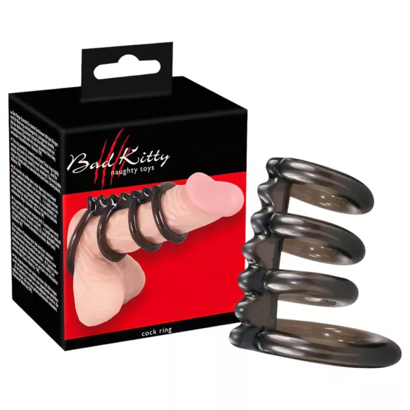 Bad Kitty - cockring quad à picots - silicone