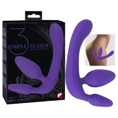 Triple - gode sans harnais - silicone violet