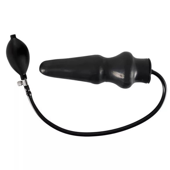 LATEX - plug anal gonflable grande taille - latex noir