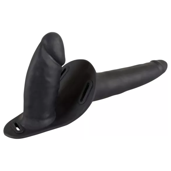 You2Toys - harnais avec double godemichet en silicone - noir
