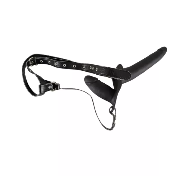 You2Toys - harnais avec double godemichet en silicone - noir
