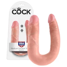 King Cock - double gode - taille moyenne - couleur chair
