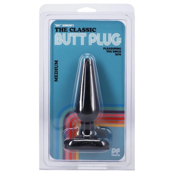 Doc Johnson - plug anal - classique moyen - silicone noir