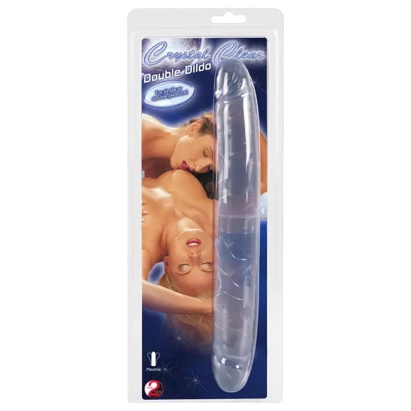Cristal - double godemichet - verre - 34 cm