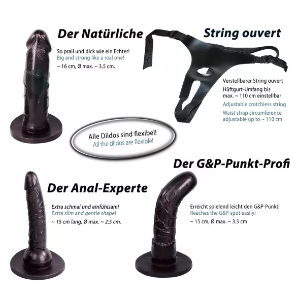 You2Toys - Set gode ceinture - noir