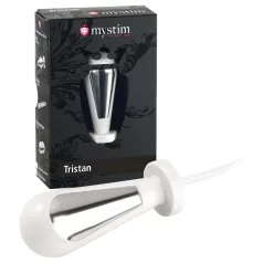   mystim Tristan - plug anal électrostimulation - silicone blanc