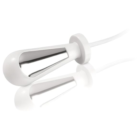 mystim Tristan - plug anal électrostimulation - silicone blanc