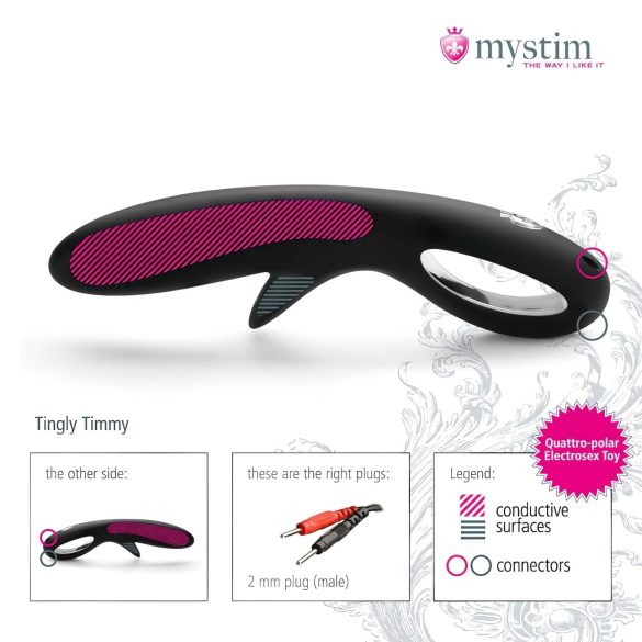 Mystim Tingly Timmy - Électro-dildo en silicone
