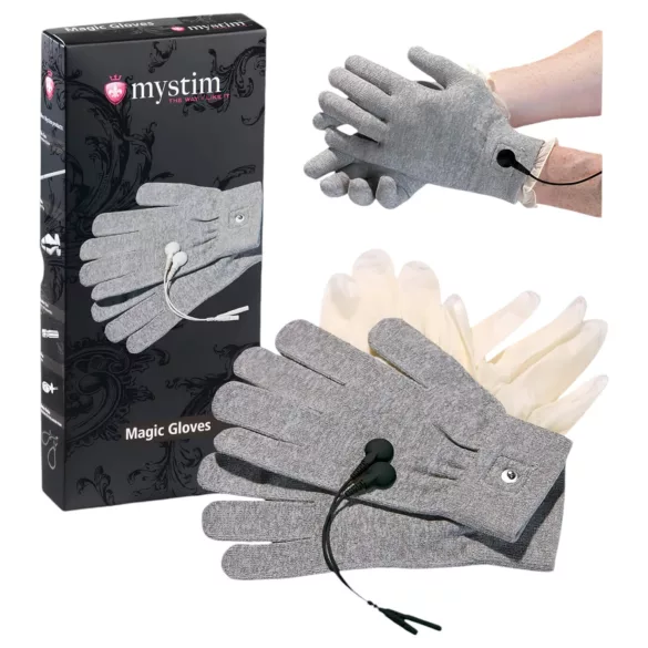 mystim - gants électrostimulation - lot de 2 gants conducteurs