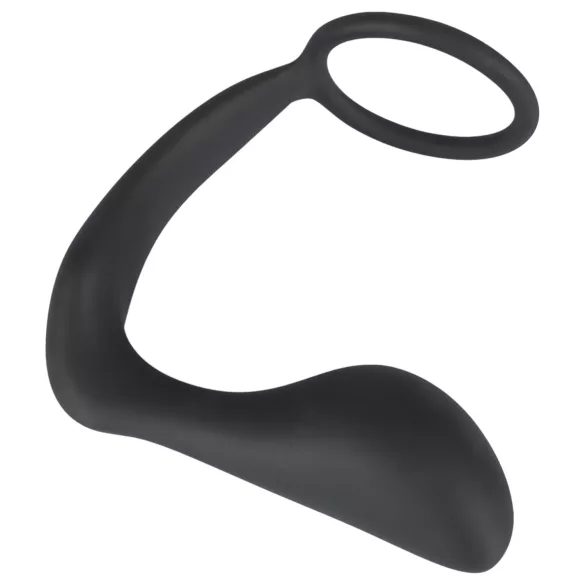 Black Velvets - plug anal avec anneau pénien - silicone noir