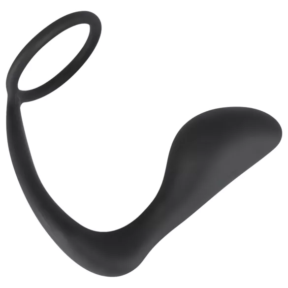 Black Velvets - plug anal avec anneau pénien - silicone noir