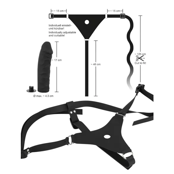 You2Toys - gode ceinture réglable - silicone noir
