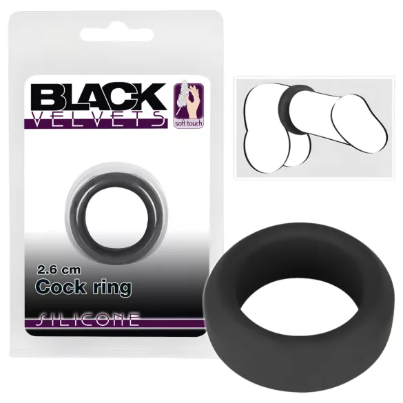 Black Velvets - anneau pénien épais 2,6 cm - noir