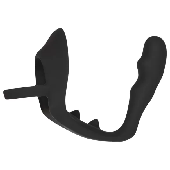 Black Velvets - plug anal avec anneau pénis et testicules - silicone noir
