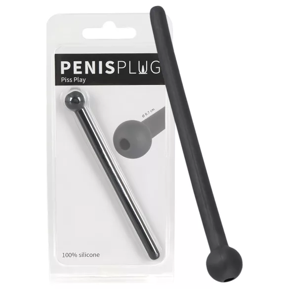 Piss Play - dilatateur urétral creux - silicone noir