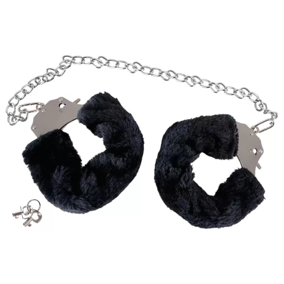 You2Toys - Menottes peluche avec longue chaîne - noir