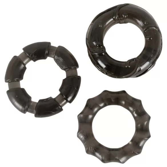 You2Toys - Set de bagues péniens variées - silicone gris (3 pièces)