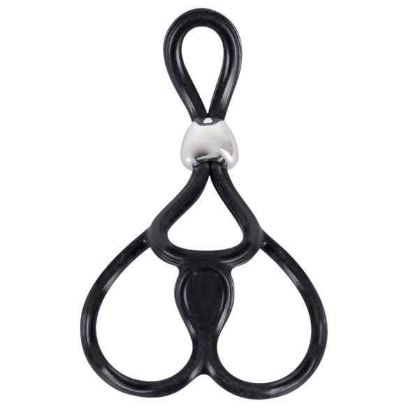 You2Toys - Cockring triple réglable - silicone noir